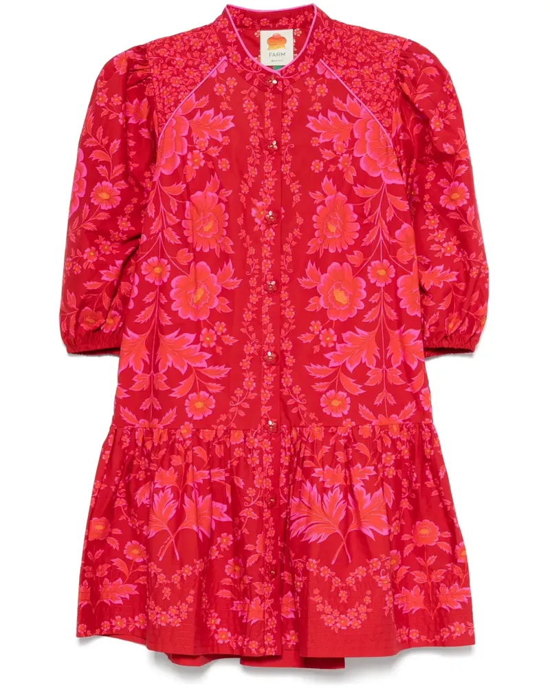 FARM Rio Minikleid mit Blumen-Print - Rot Rot