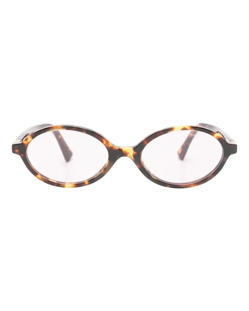 Miu Miu tortoiseshell-effect oval-frame sunglasses - Braun Braun