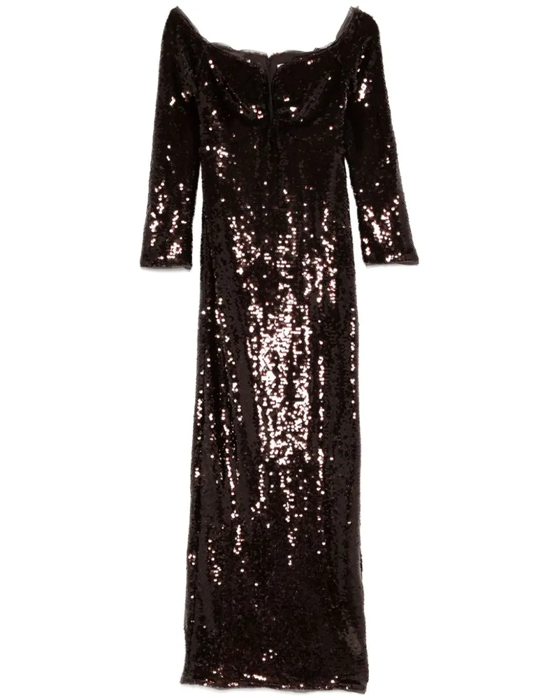 Self-Portrait Schulterfreies Maxikleid - Braun Braun