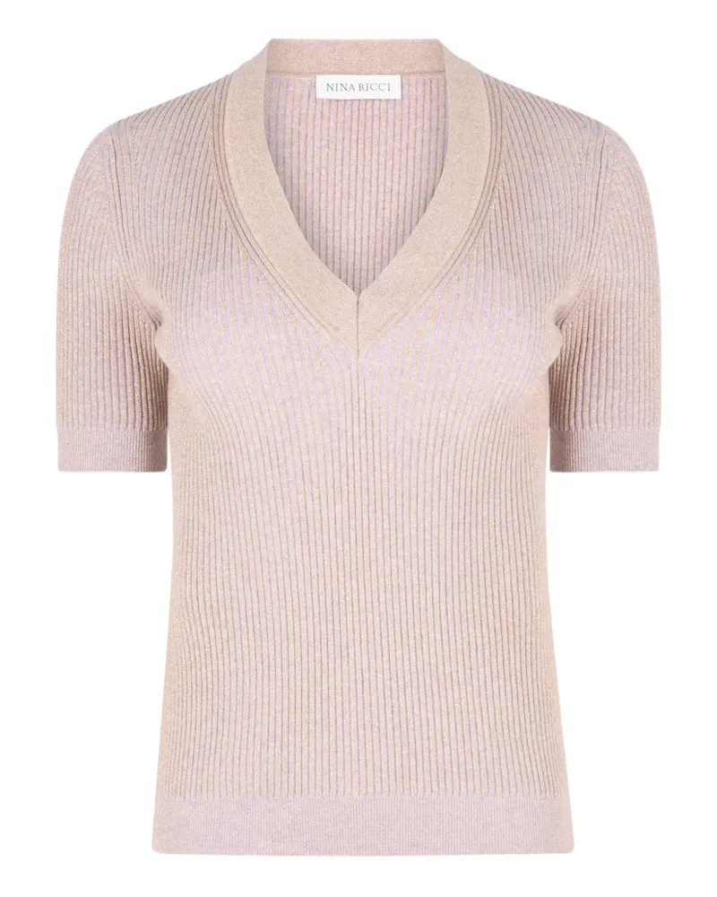 Nina Ricci Strickoberteil mit V-Ausschnitt - Rosa Rosa