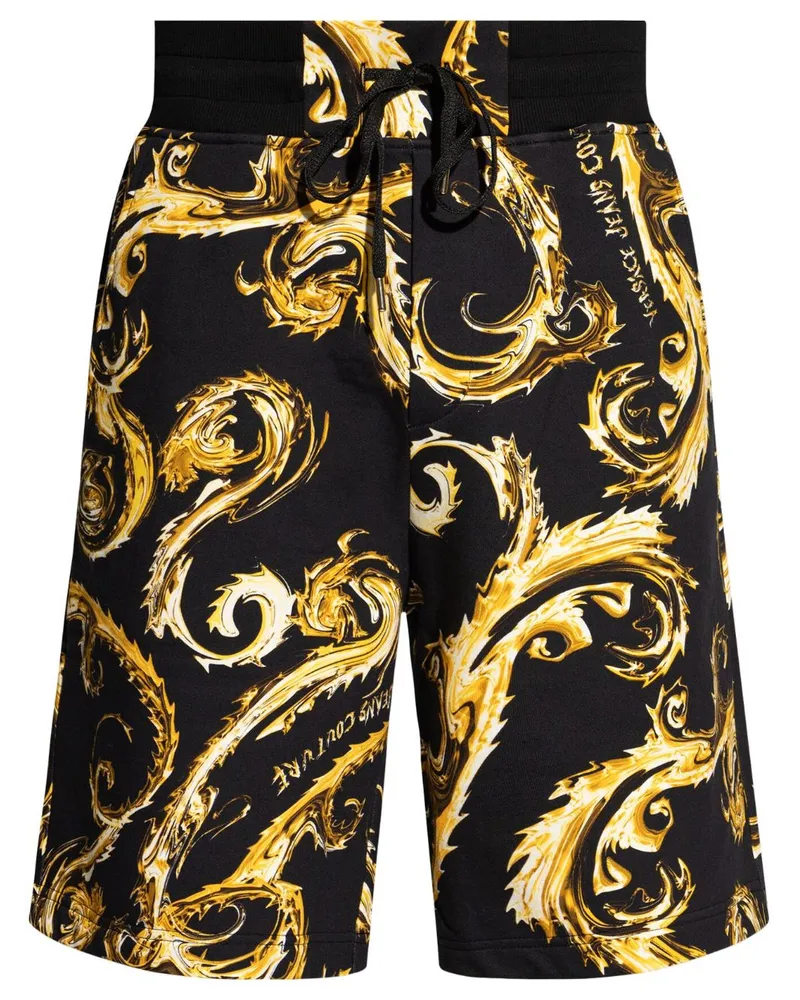 Versace Jeans Shorts mit Chromo Couture-Print Schwarz