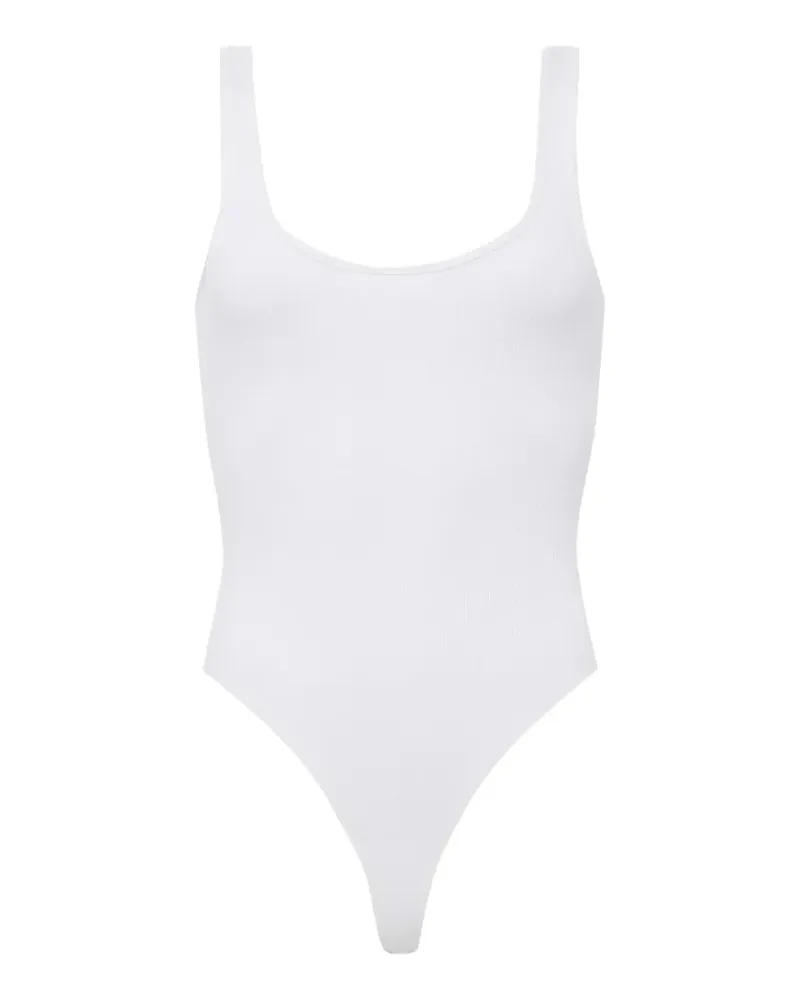 L'Agence Gerippter Nica Body mit U-Ausschnitt - Weiß Weiß