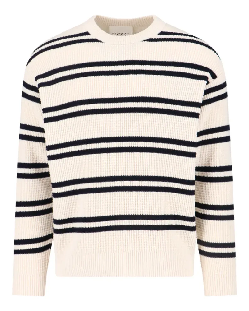 Closed Gestreifter Pullover mit Waffelstrick-Muster - Nude Nude
