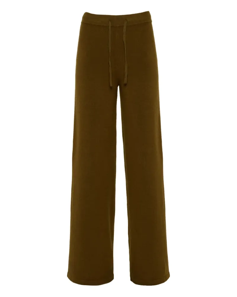 Yves Salomon Gestrickte Hose mit weitem Bein - Grün Grün