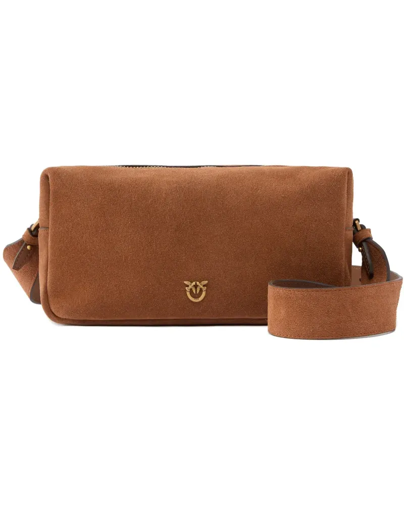 Pinko antique-gold logo crossbody bag - Braun Braun