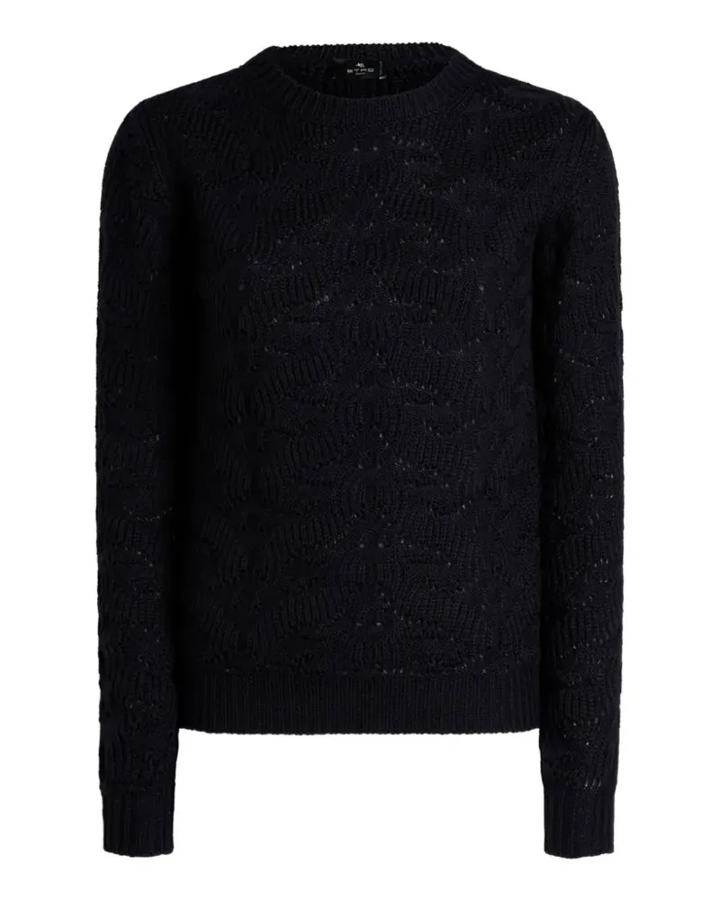 Etro wool-blend sweater with paisley detailing - Blau Blau