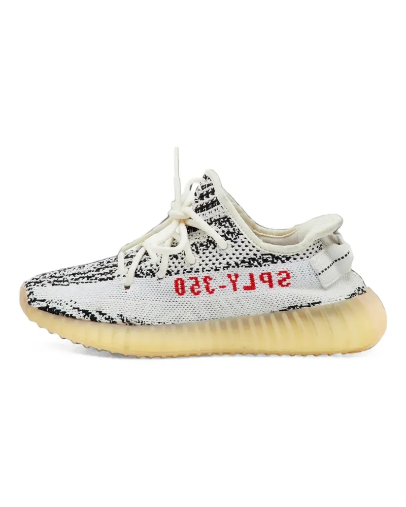 adidas Boost 350 V2 Sneakers mit Zebramuster - Weiß Weiß