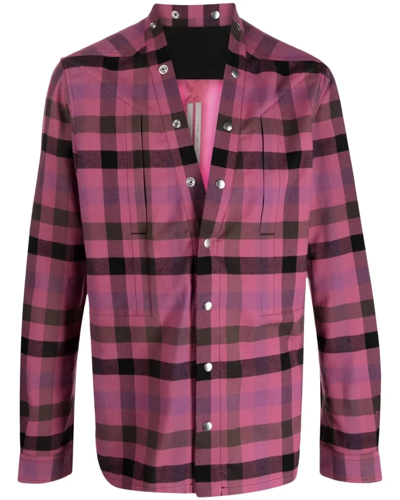 Rick Owens Hemd mit Vichy-Karo - Rosa Rosa