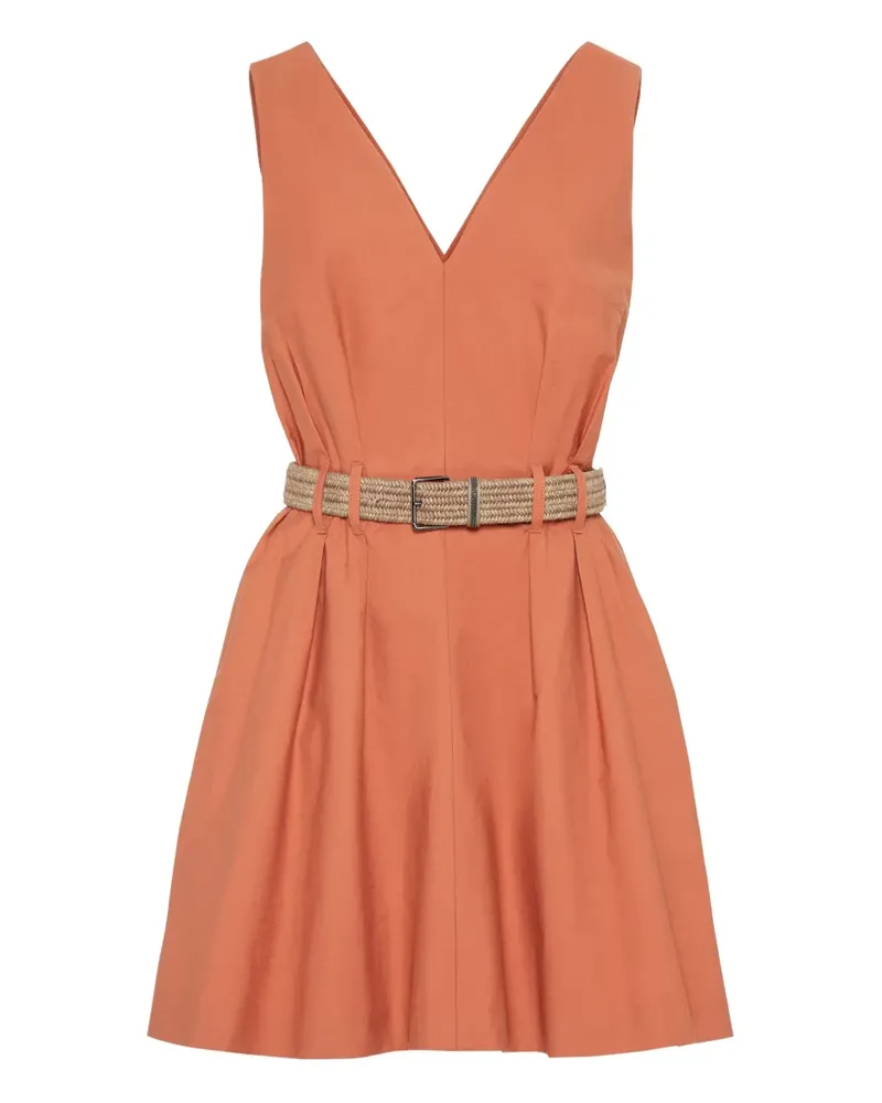 Brunello Cucinelli Minikleid mit Gürtel - Orange Orange