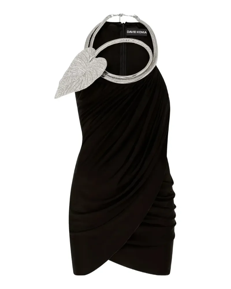 David Koma Verziertes Midikleid - Schwarz Schwarz