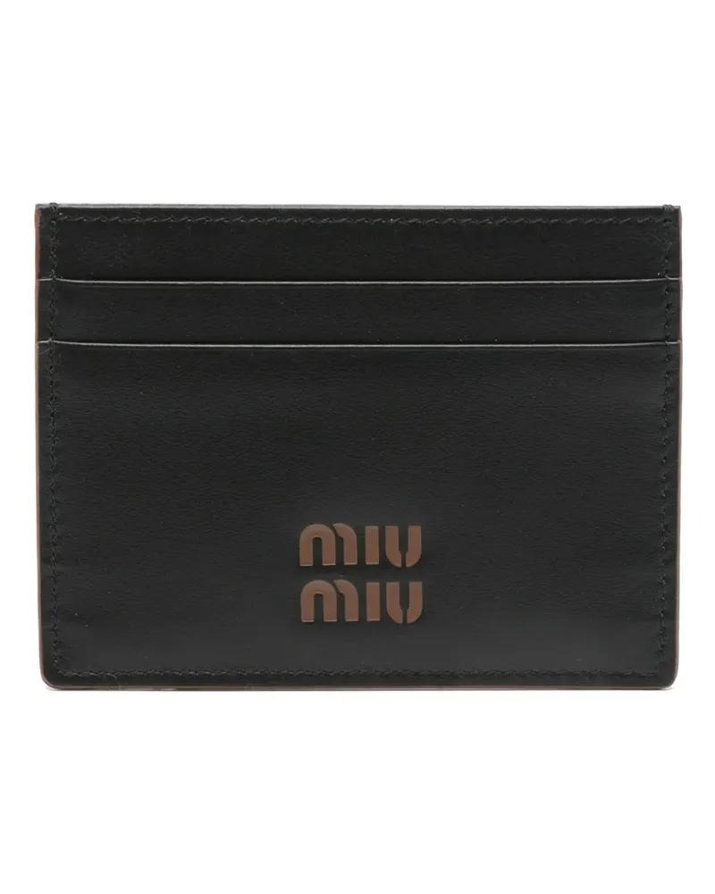 Miu Miu Kartenetui mit Logo-Prägung - Schwarz Schwarz