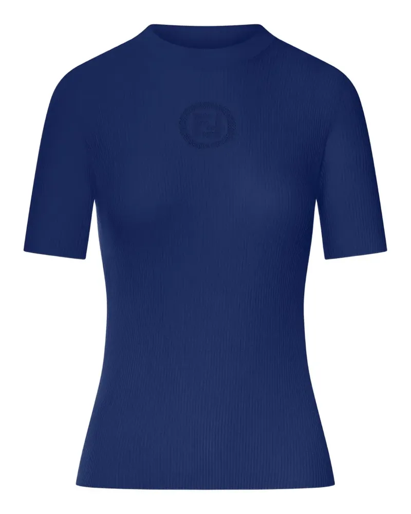 Fendi ribbed short-sleeve sweater - Blau Blau
