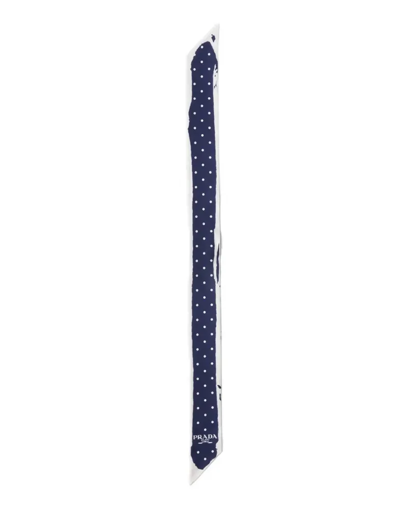 Prada Twill-Schal mit Print - Blau Blau