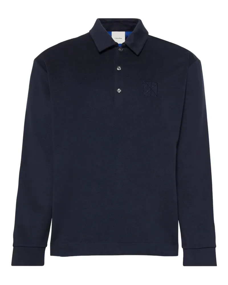 Calvin Klein Poloshirt mit Monogramm-Stickerei - Blau Blau