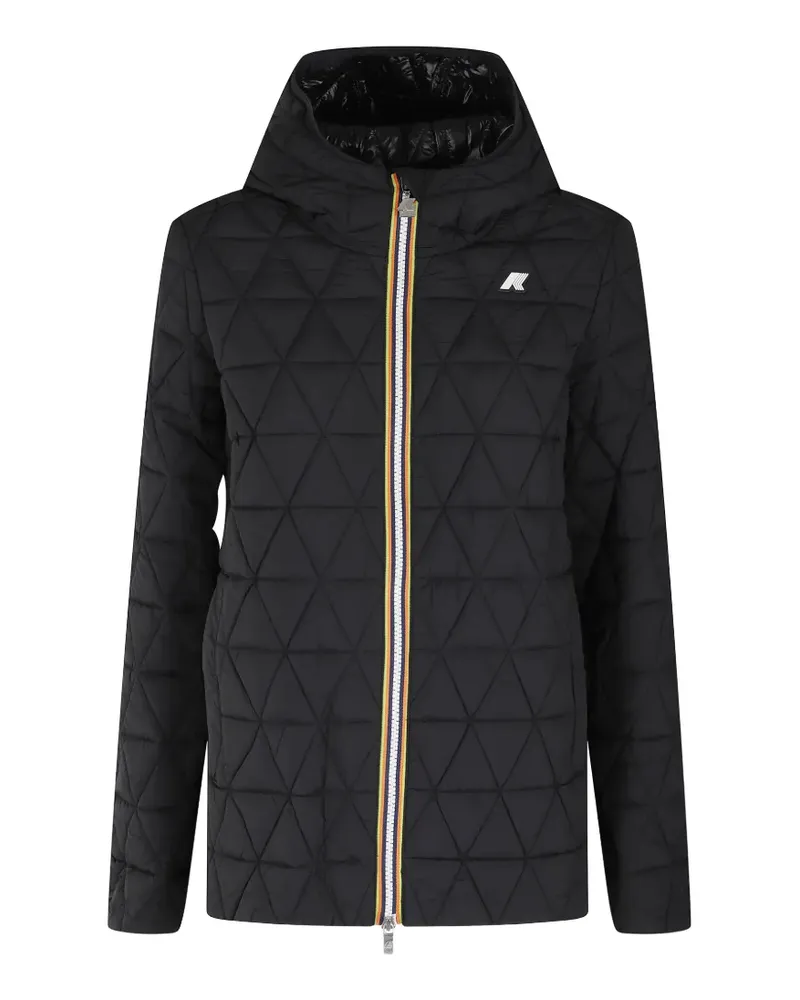 K-Way Madlaine quilted hooded jacket - Schwarz Schwarz