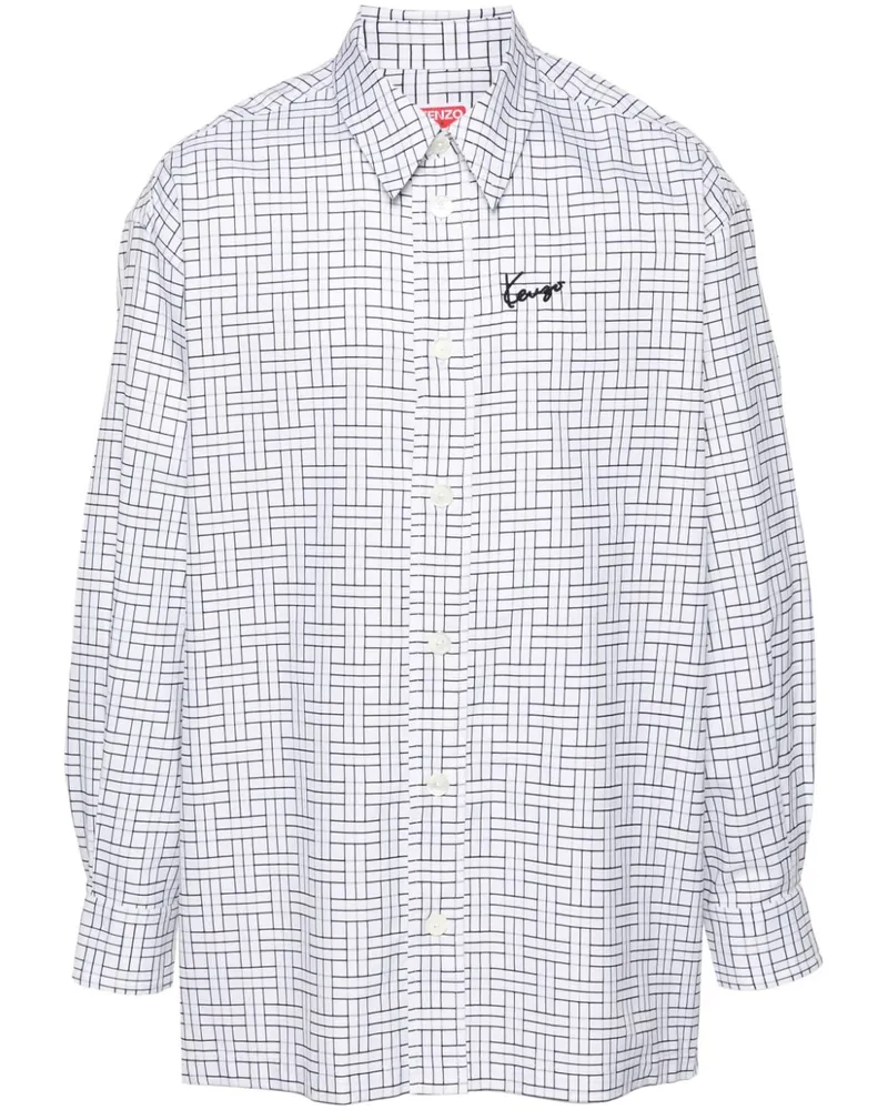 Kenzo Hemd mit Logo-Stickerei - Weiß Weiß