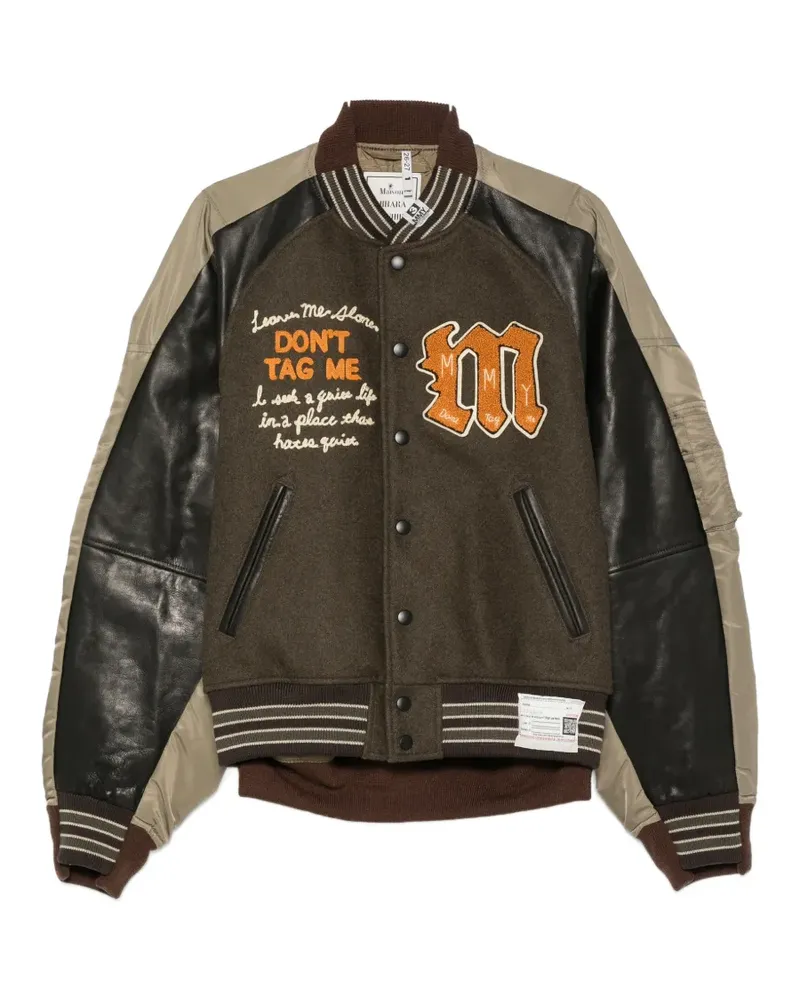 MIHARAYASUHIRO embroidered panelled jacket - Braun Braun