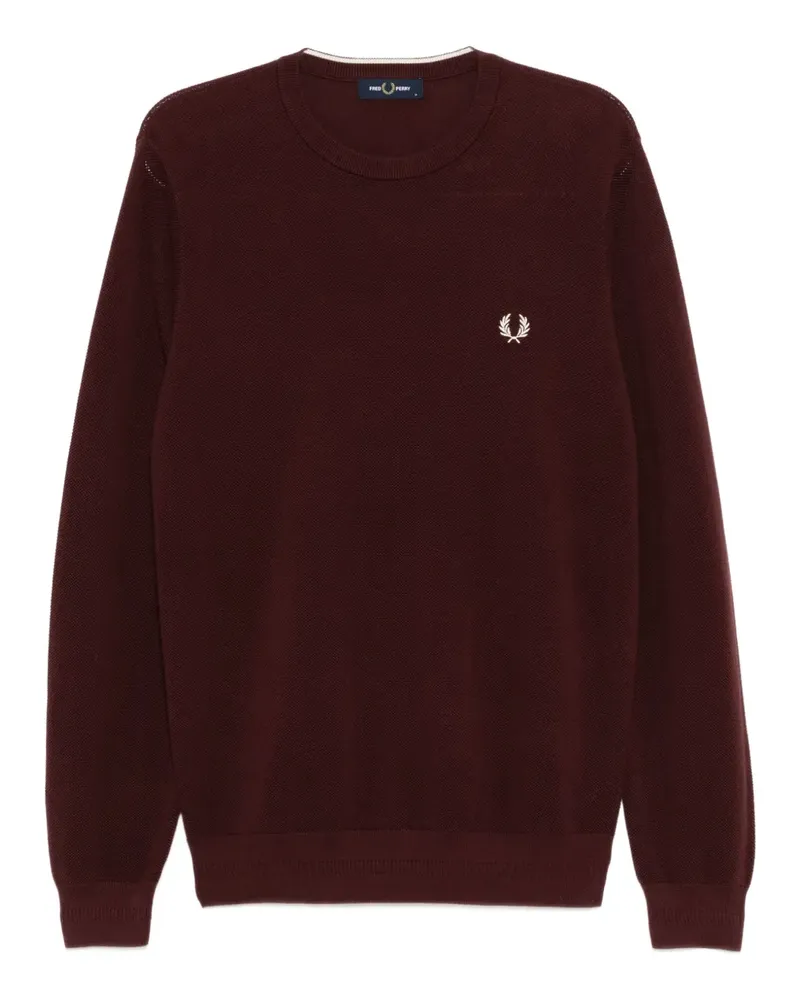 Fred Perry Sweatshirt mit Logo-Stickerei - Rot Rot