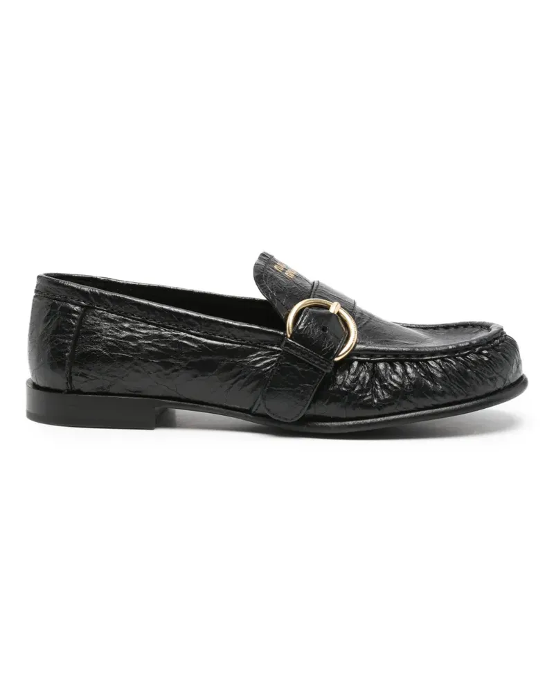 Miu Miu Loafer mit Knitteroptik - Schwarz Schwarz
