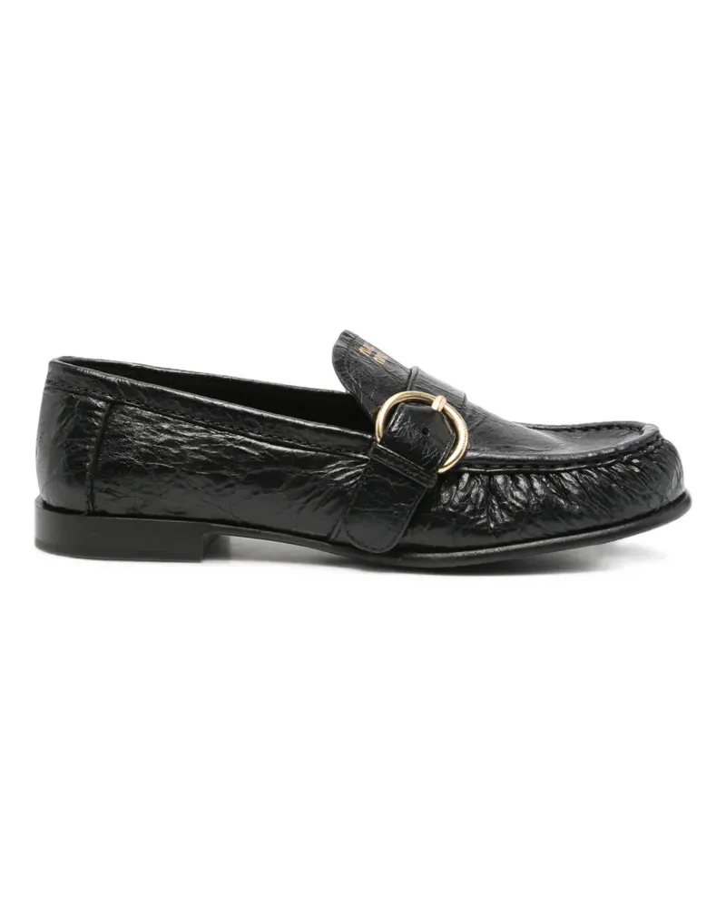 Miu Miu Loafer mit Knitteroptik - Schwarz Schwarz