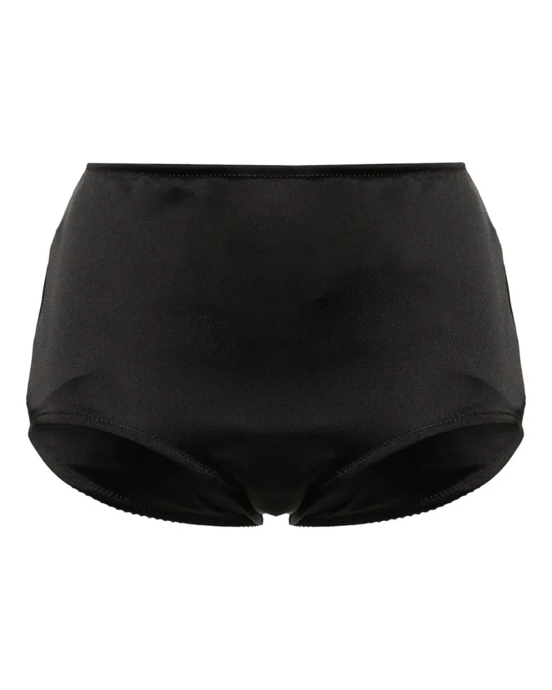 Blumarine Satinslip mit hohem Bund - Schwarz Schwarz