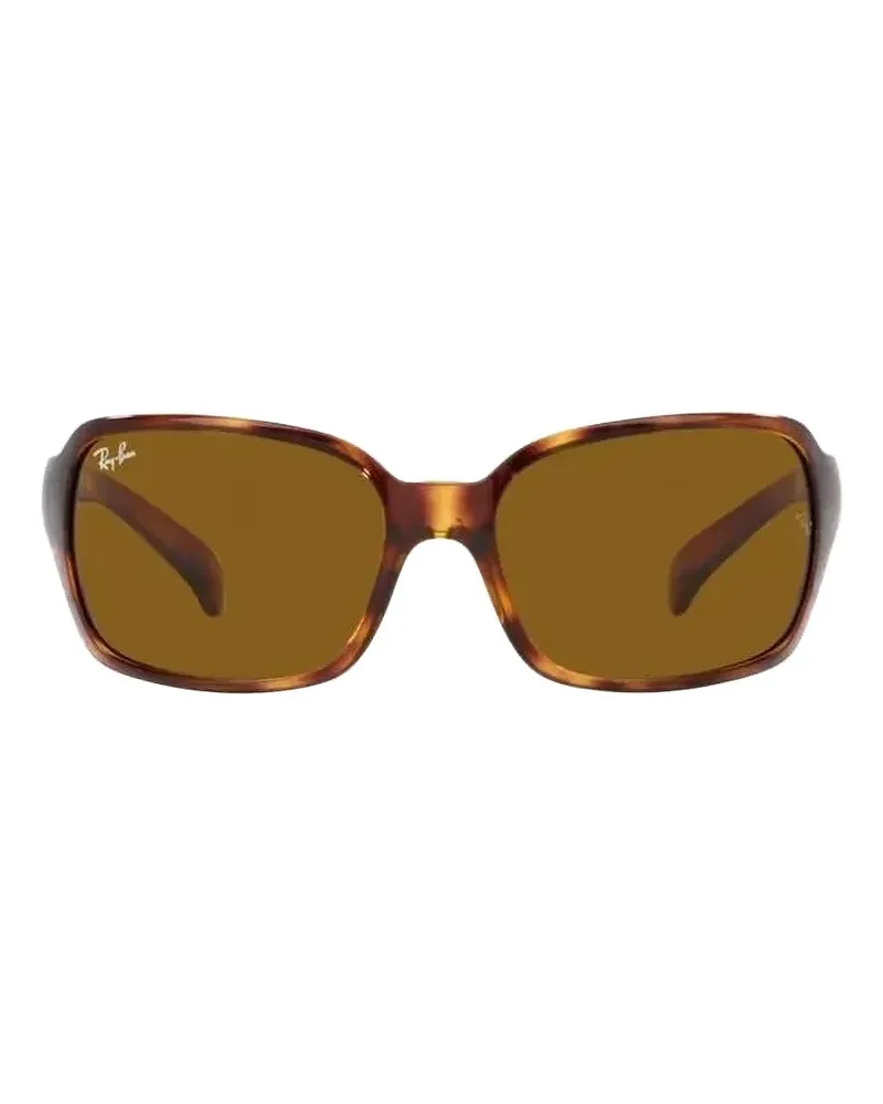 Ray Ban tortoiseshell-effect rectangle-frame sunglasses - Braun Braun