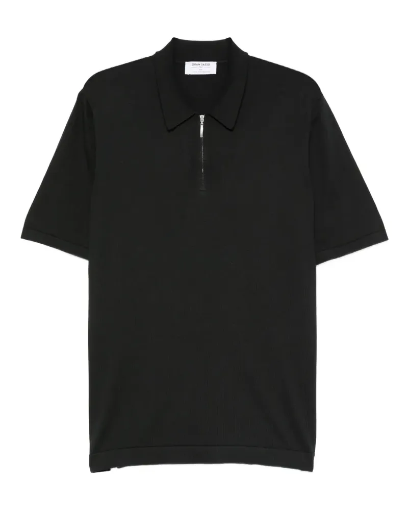 Gran Sasso Poloshirt mit Reißverschluss - Schwarz Schwarz