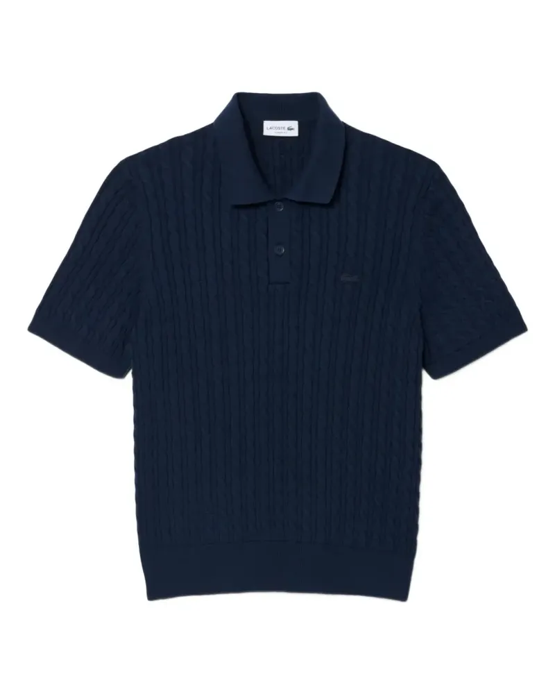 Lacoste cable-knit polo shirt - Blau Blau