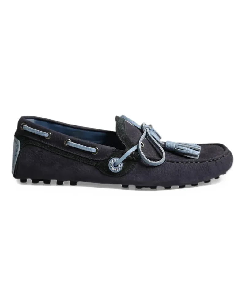 Dolce & Gabbana Loafer aus Wildleder mit Quasten - Blau Blau