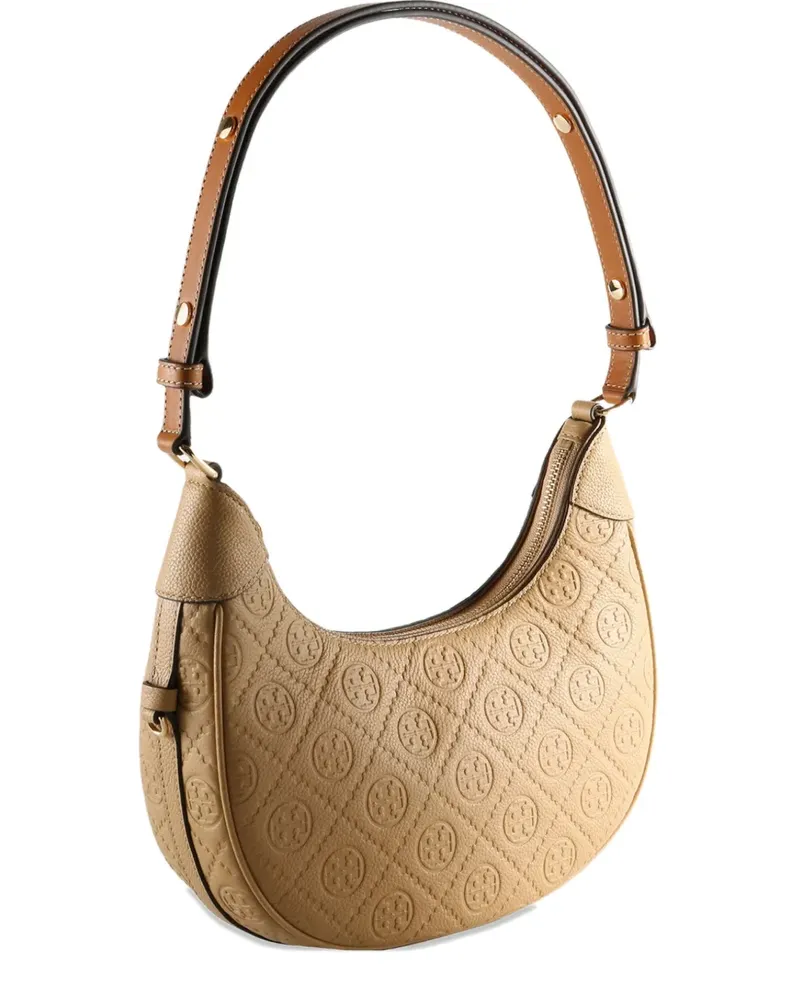 Tory Burch T-monogram half-moon shoulder bag - Nude Nude