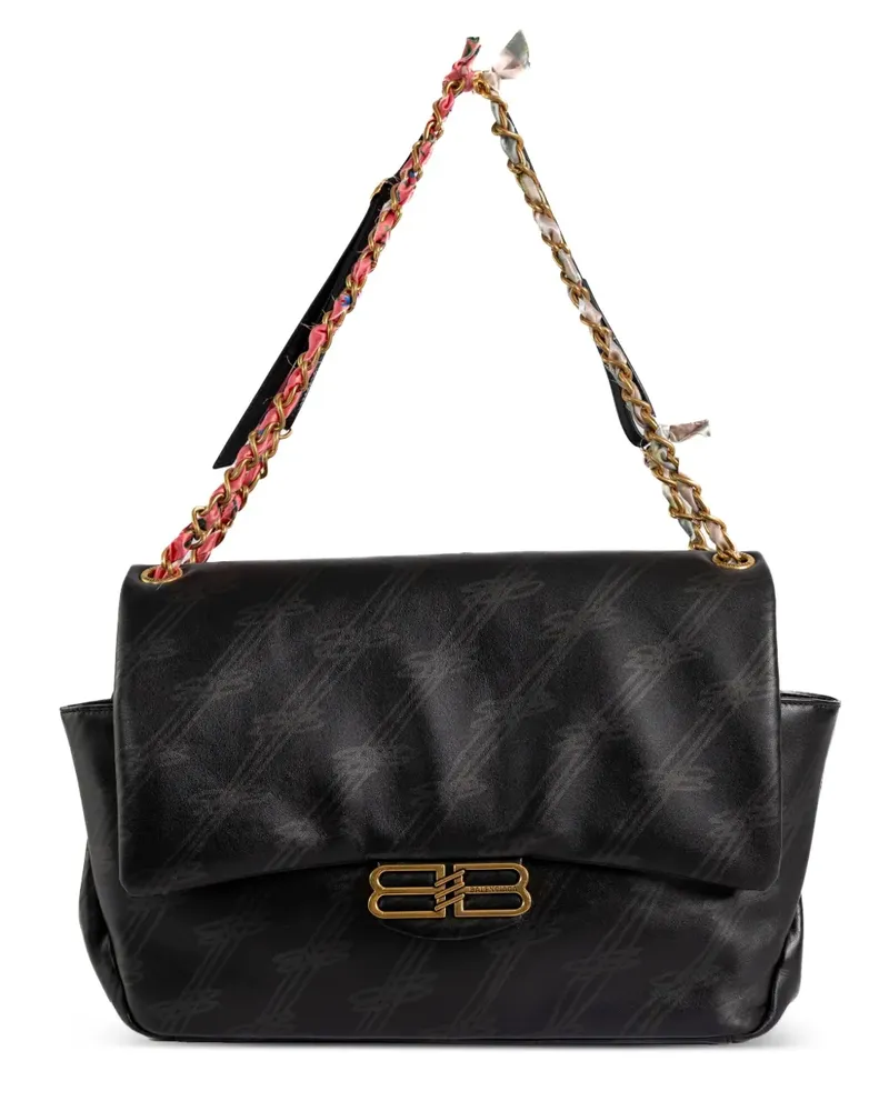 Balenciaga Mittelgroße Darling Schultertasche mit Kette - Schwarz Schwarz