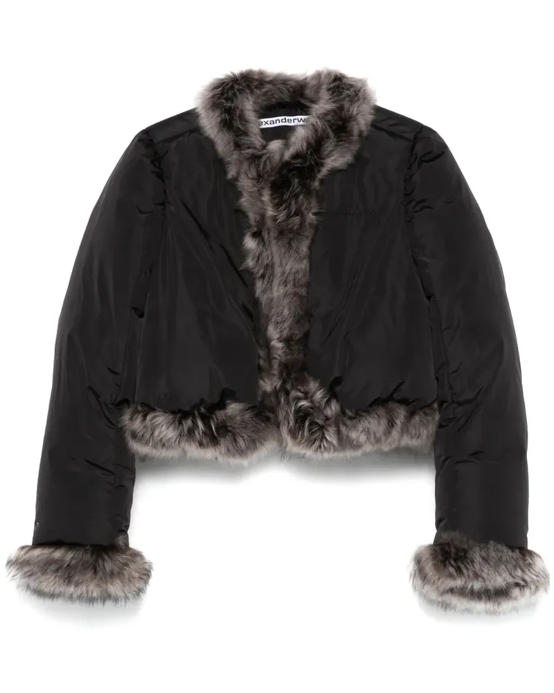 Alexander Wang Steppjacke mit Faux Fur - Schwarz Schwarz