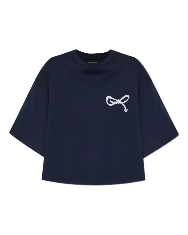 Emporio Armani T-Shirt mit Schleifendetail - Blau Blau