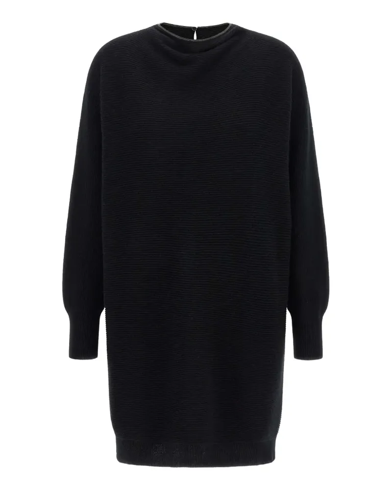 Brunello Cucinelli Monile ribbed-knit mini dress - Schwarz Schwarz