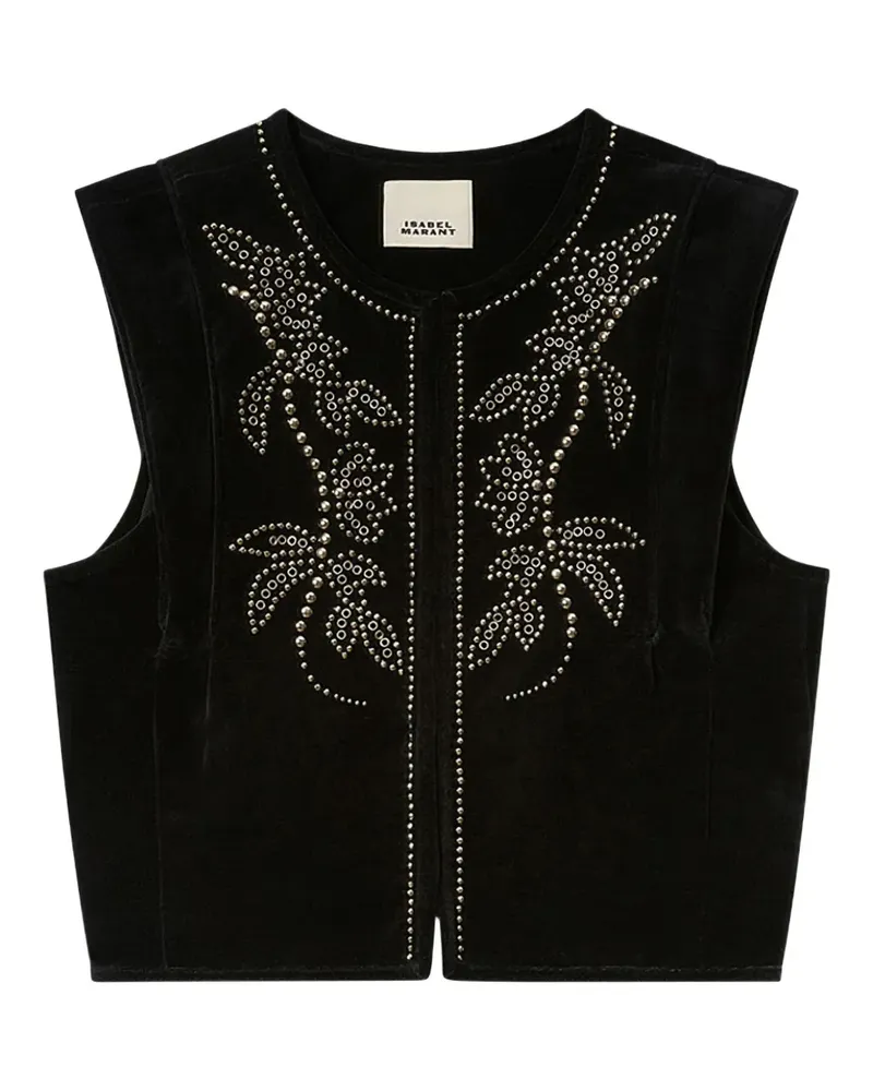 Isabel Marant Poppy Weste mit Nieten - Schwarz Schwarz
