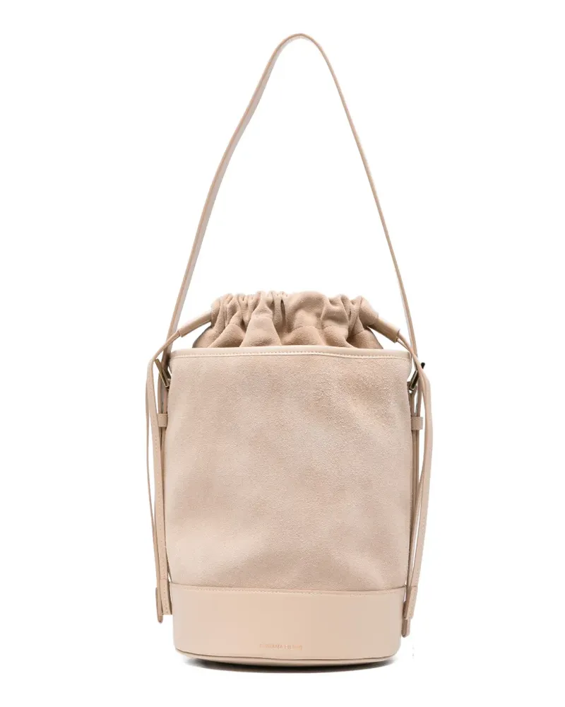 Fabiana Filippi calf suede drawstring bucket bag - Nude Nude