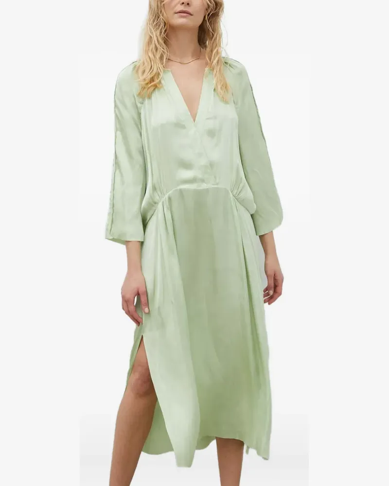 Day Birger et Mikkelsen Tess Midikleid mit V-Ausschnitt - Grün Grün