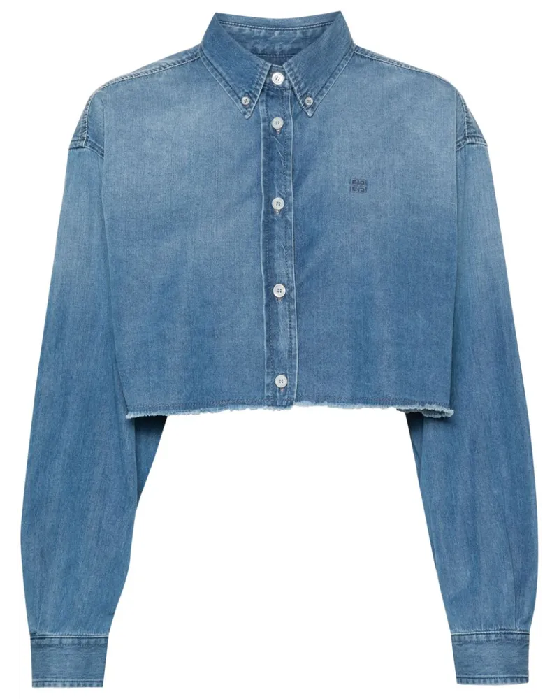 Givenchy Jeanshemd im Cropped-Design - Blau Blau