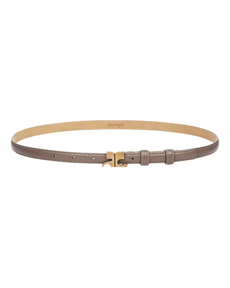 Courrèges buckle leather belt - Grau Grau