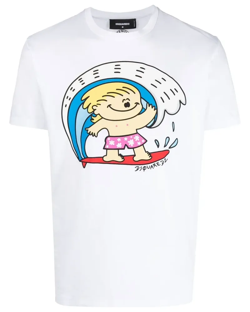 Dsquared2 T-Shirt mit Logo-Print - Weiß Weiß