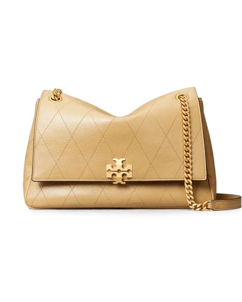 Tory Burch Charlie Schultertasche mit Rautensteppung - Nude Nude
