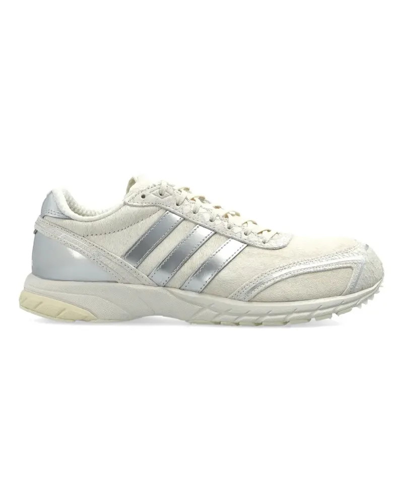 adidas Adizero Adios three-stripes lace-up fastening sneakers - Nude Nude