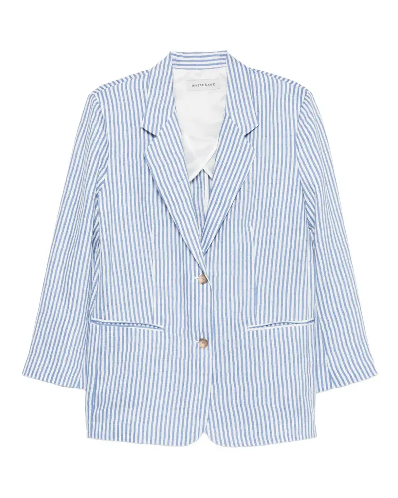 PLAN C Gestreifte Jacke mit Tasche - Blau Blau