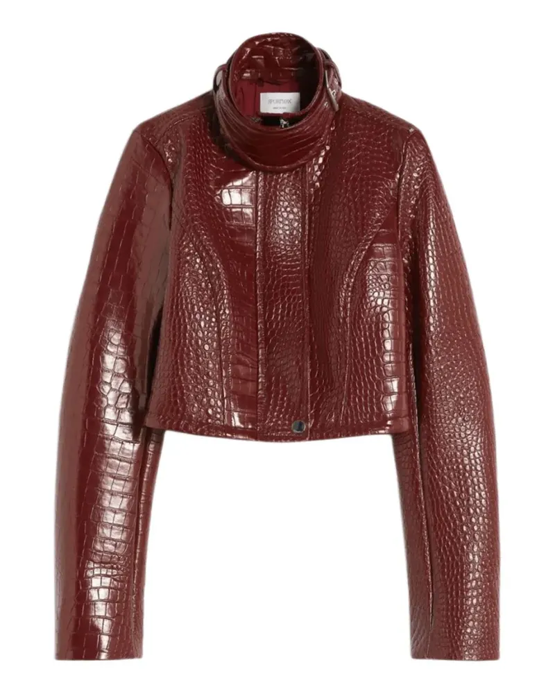 SPORTMAX alligator-print collar jacket - Rot Rot