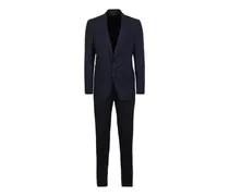 Satin-Anzug mit steigendem Revers - Blau