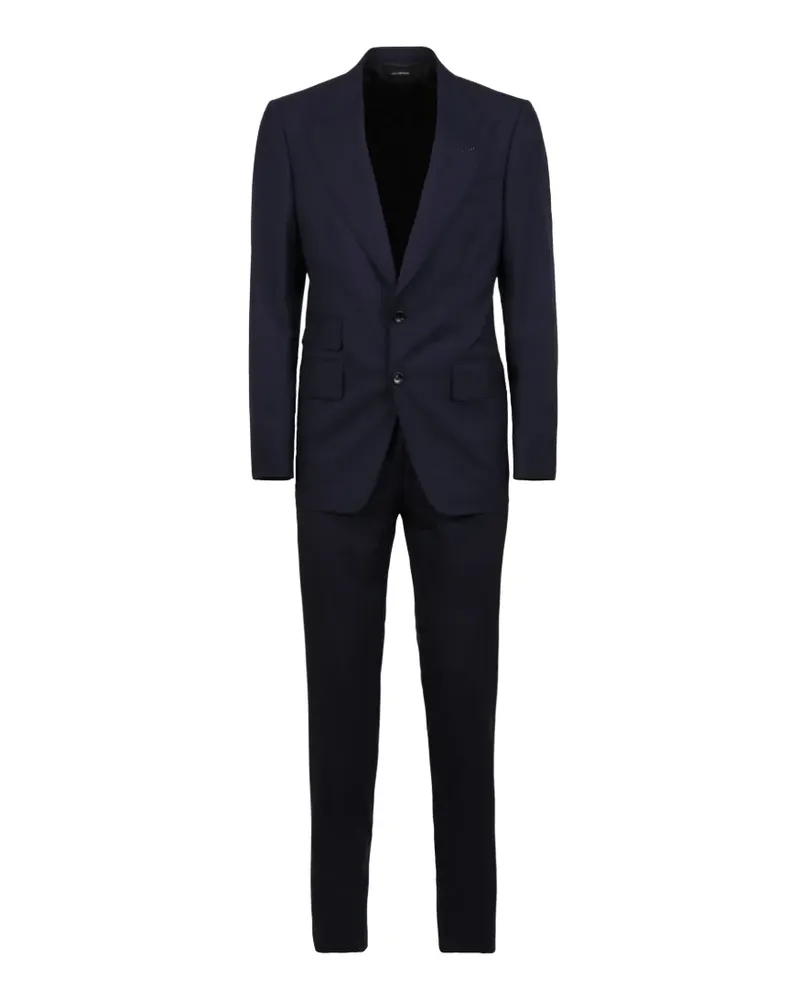 Tom Ford Satin-Anzug mit steigendem Revers - Blau Blau