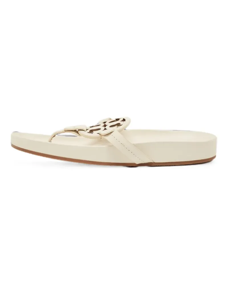 Tory Burch logo-detail leather sandals - Weiß Weiß