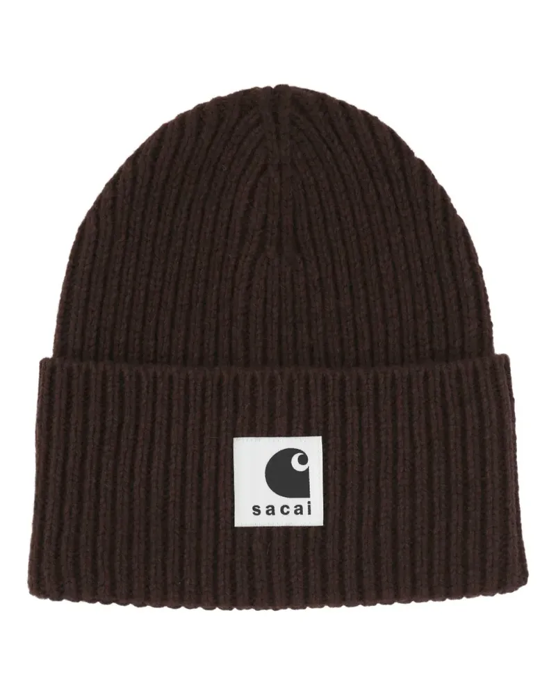 Sacai xCarhartt WIP knit-woven beanie hat - Braun Braun