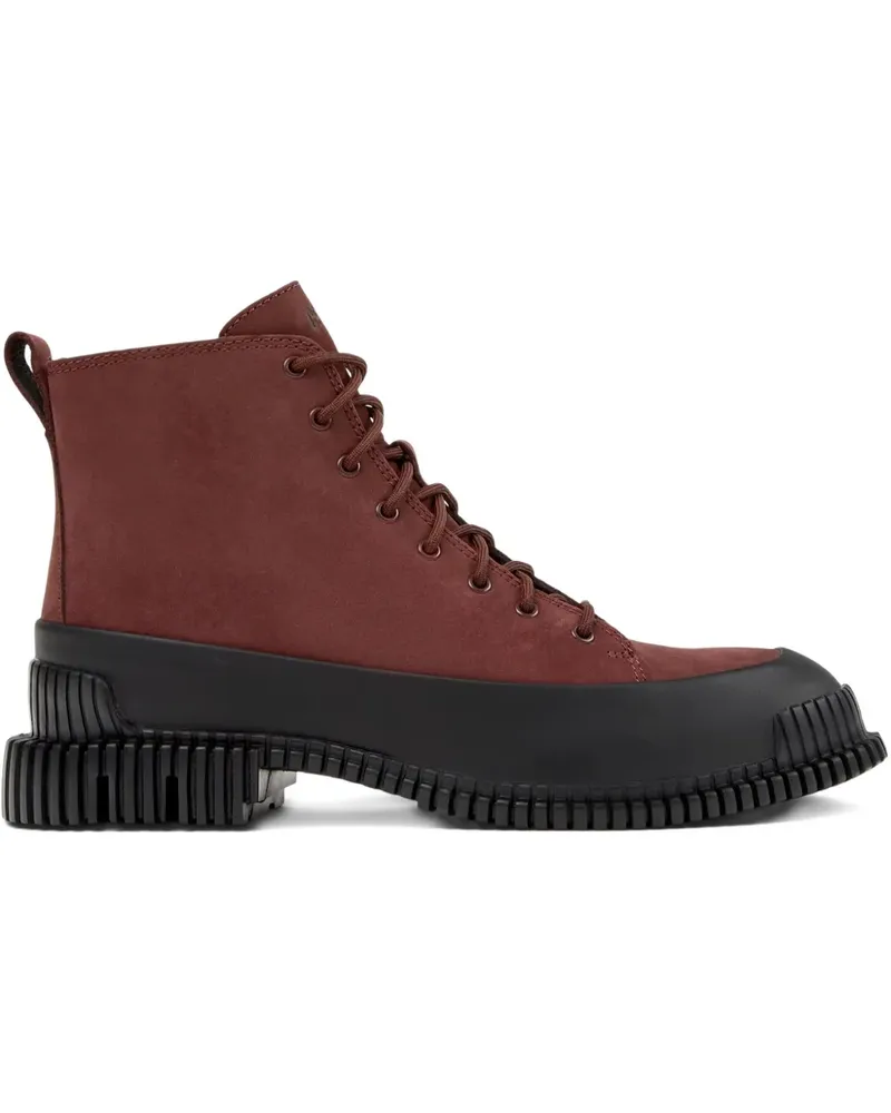 Camper Geriffelte Pix Schnürstiefel 33mm - Rot Rot