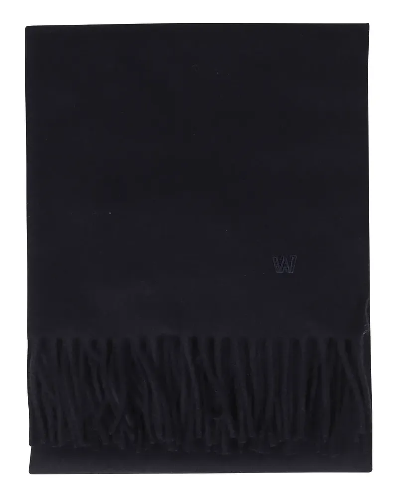 Max Mara Schal mit Logo-Stickerei - Schwarz Schwarz